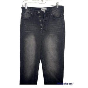 Abound Jeans Womens Slim Leg Exposed Button  High Rise